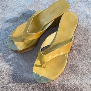 Auth Jimmy Choo Patent Pathos Thong Cork Sandals 8